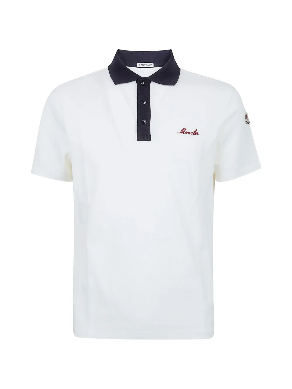 Moncler Moncler logo-embroidered piqué polo shirt - Weiß aus Baumwolle in Weiß