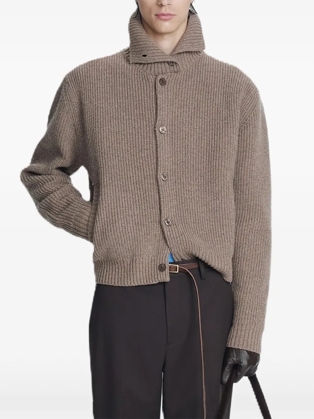 TONYWACK ribbed-knit button-up sweater - Toni neutri