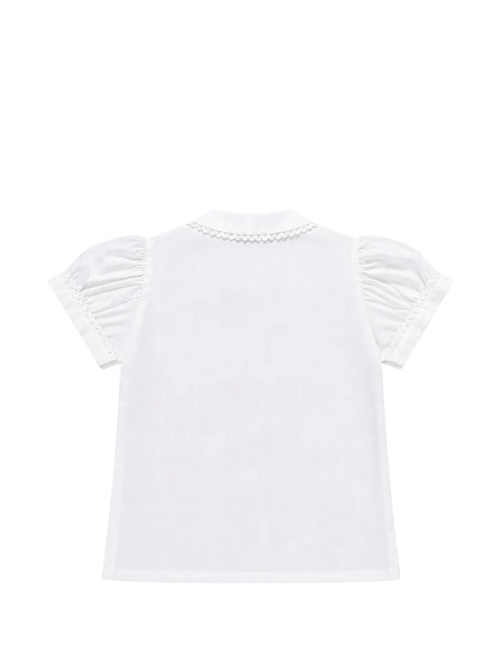 Mariella Ferrari Blouse met pofmouwen en kanten afwerking Wit