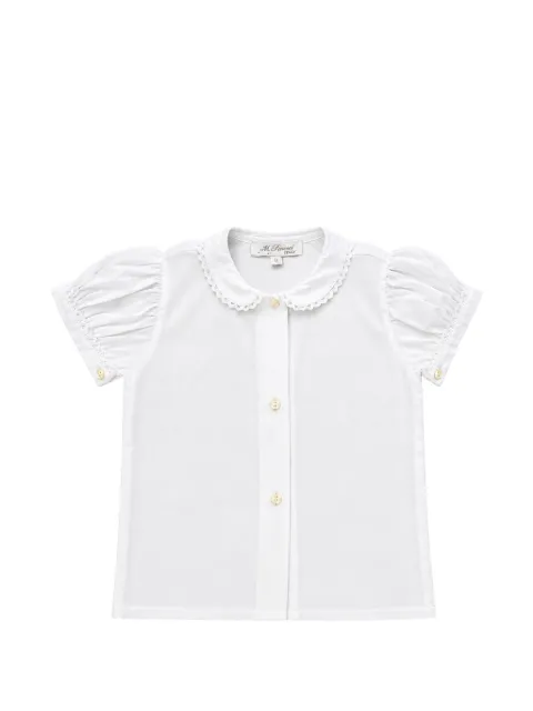 Mariella Ferrari lace-trim puff-sleeve blouse