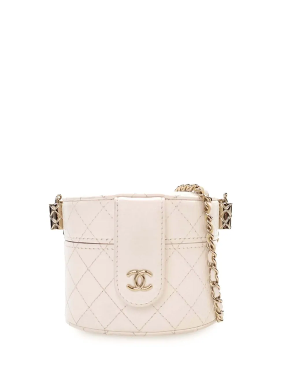 CHANEL Pre-Owned Trousse CC Allure mini in pelle di agnello trapuntata 2021 - Bianco