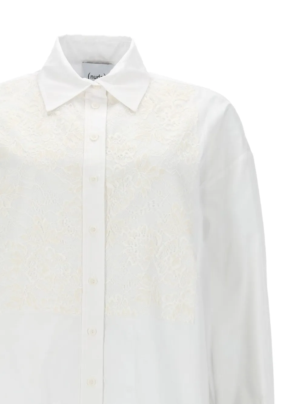 Nude Blouse met kant Wit