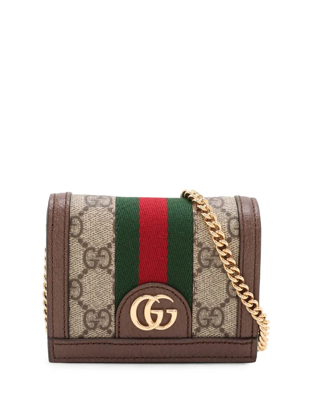 Gucci Pre-Owned 2000-2015 GG Supreme Ophidia Chain Card Case Wallet crossbody bag - Toni neutri