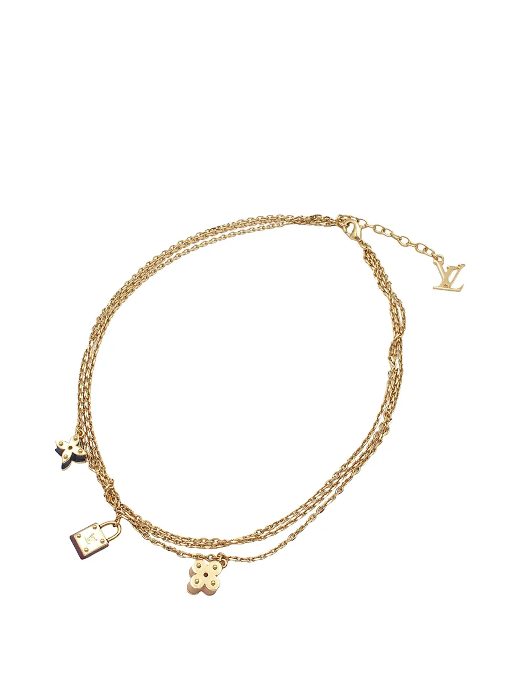 Louis Vuitton Pre-Owned 2010 Gold Plated Sweet Charms Tiered Necklace costume necklace - Oro