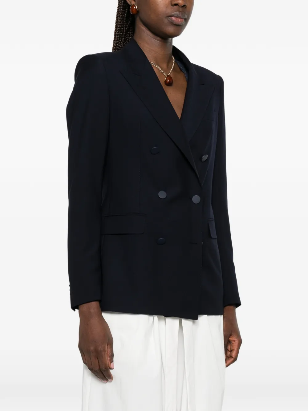 Tagliatore Jack met puntige revers en dubbele rij knopen Blauw