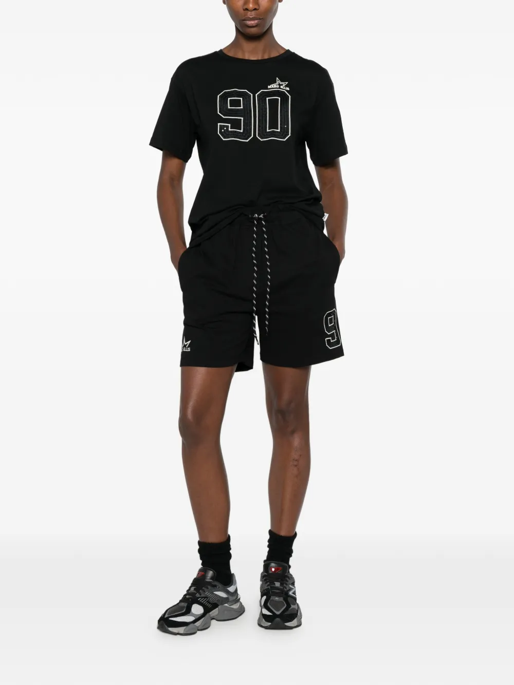 Marc Ellis T-shirt met pailletten Zwart