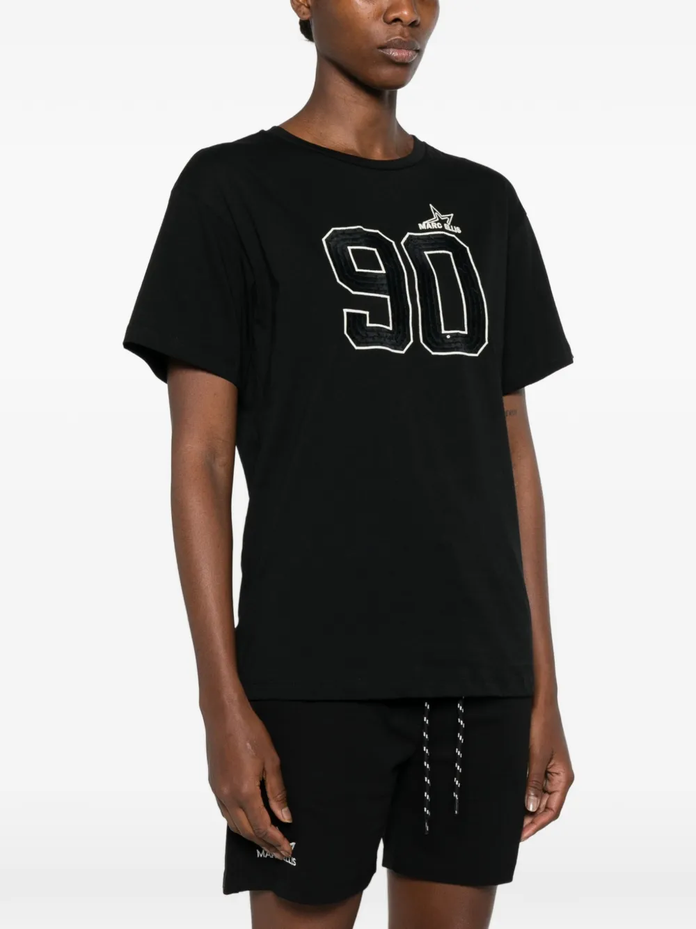 Marc Ellis T-shirt met pailletten Zwart
