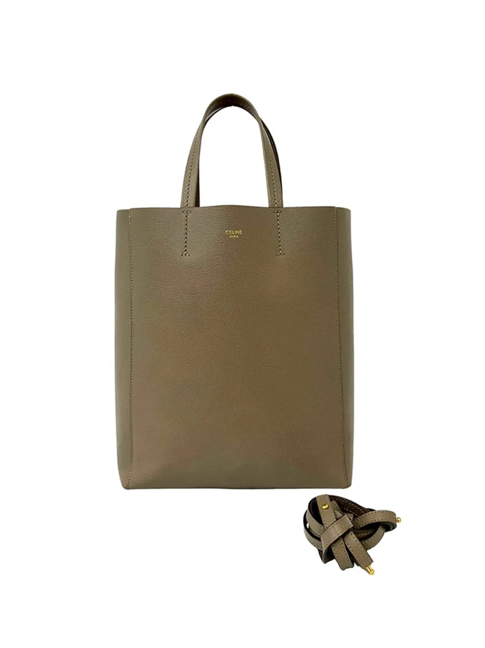 Celine Pre-Owned 2020 Small Grained Calfskin Vertical Cabas satchel - Marrone