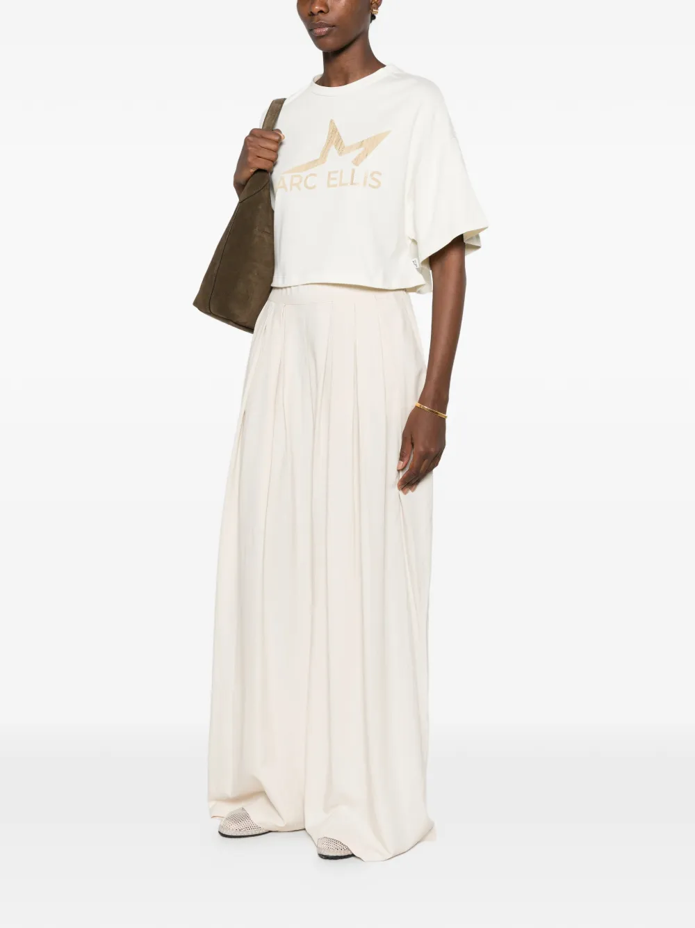 Marc Ellis T-shirt met logoprint Beige