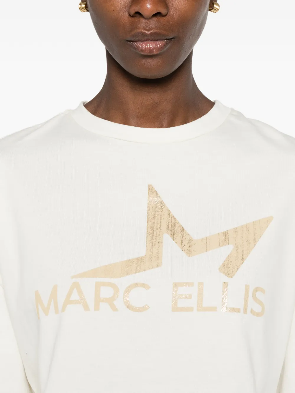 Marc Ellis T-shirt met logoprint Beige