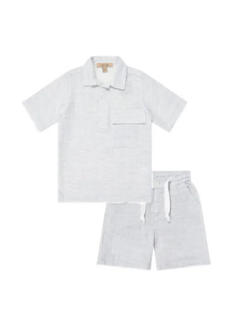 BEL-AIR KIDS  chest-pocket drawstring-waist shorts set (set of two)