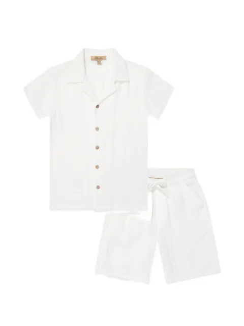 BEL-AIR KIDS  button-up drawstring shirt and short set