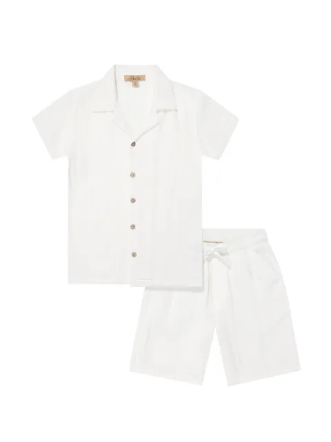 BEL-AIR KIDS  button-up drawstring shirt and short set