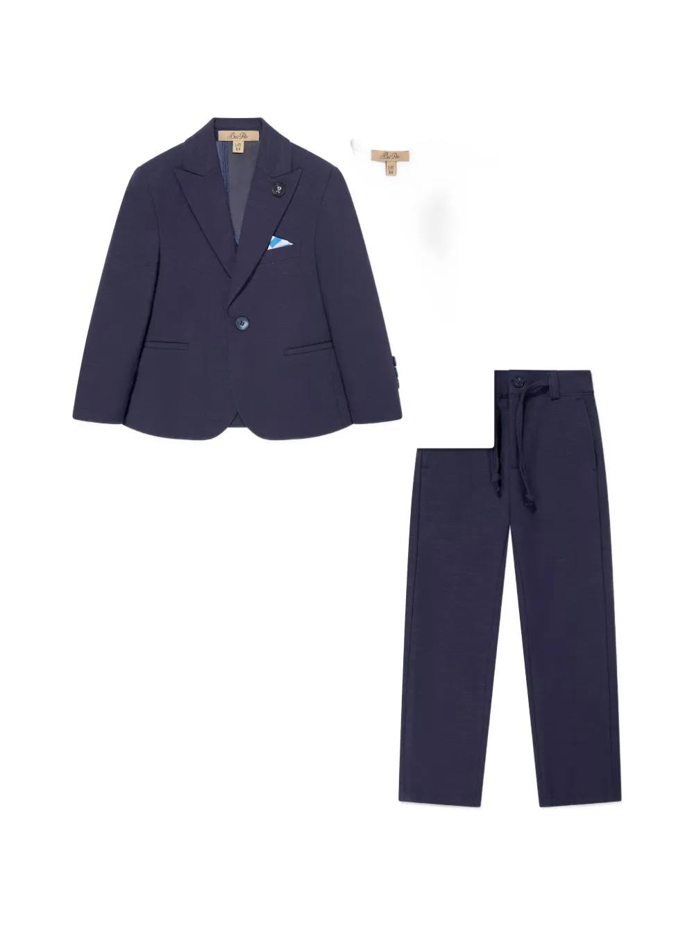 BEL-AIR KIDS three-piece single-breasted suit - Blu