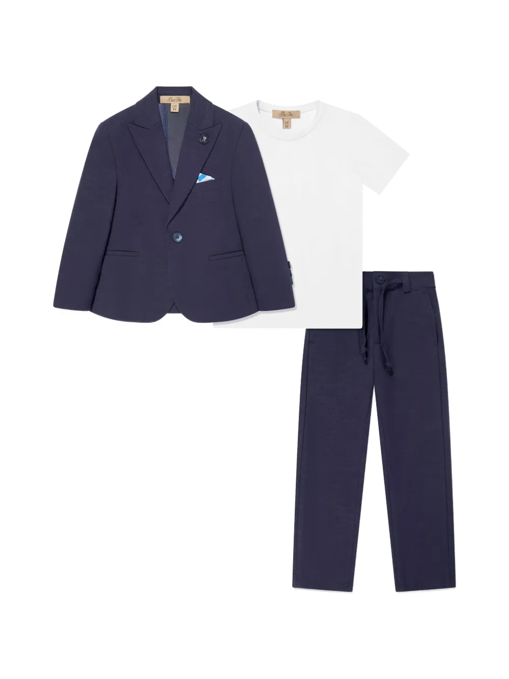 BEL-AIR KIDS three-piece single-breasted suit - Blu