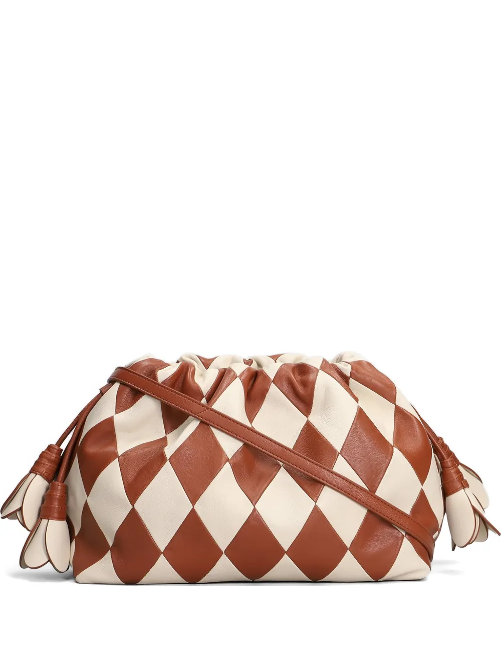 ZIMMERMANN harlequin-pattern leather clutch bag - Braun