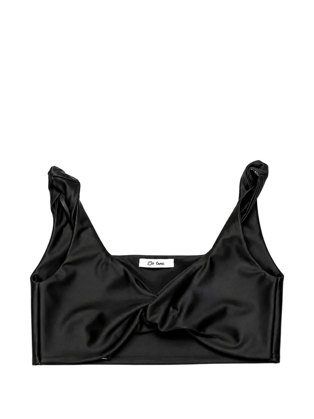 Miss Grant Kids twist-detail cropped top - Nero