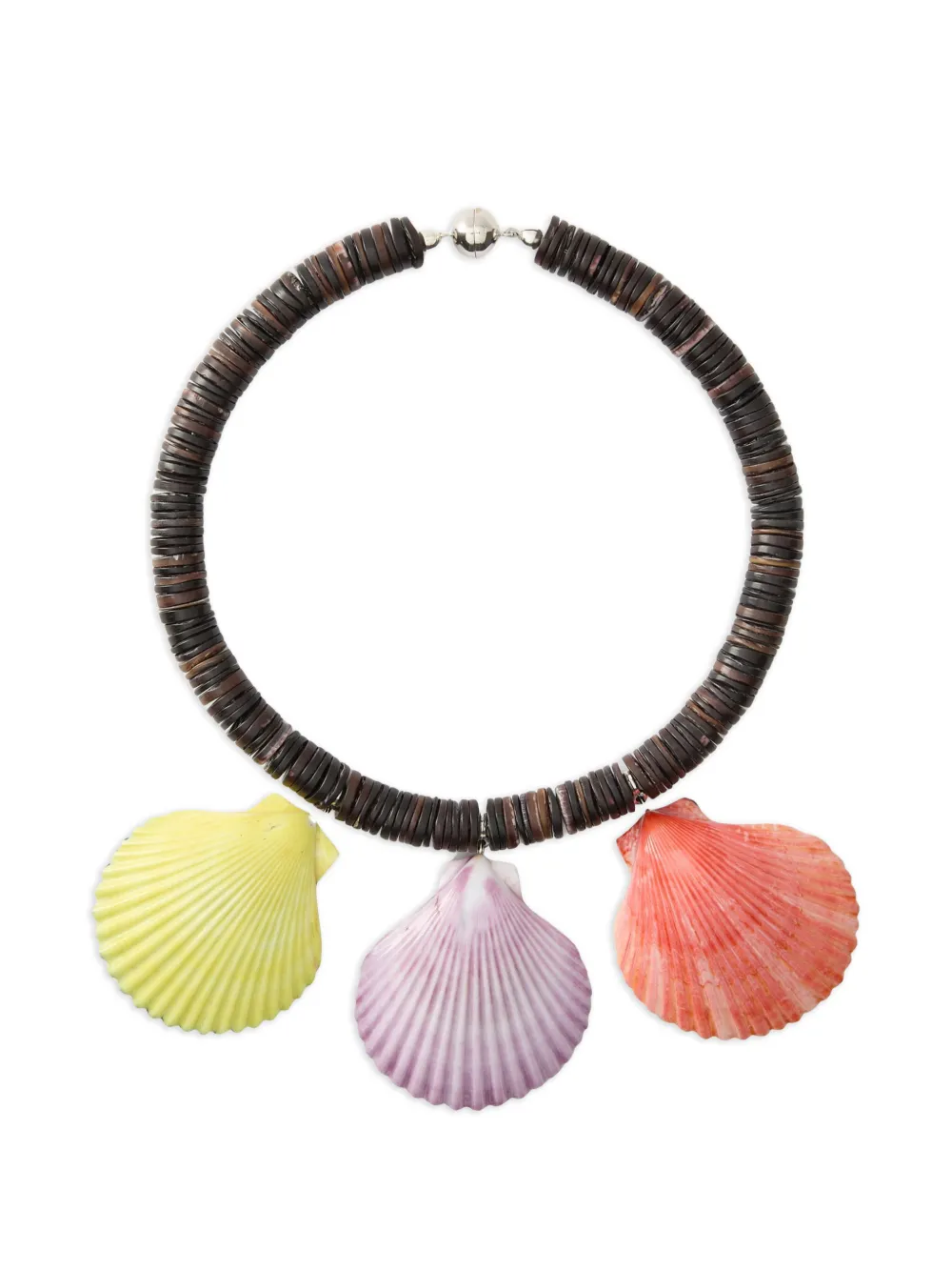 JULIETTA Mare shell-pendant beaded necklace - Braun
