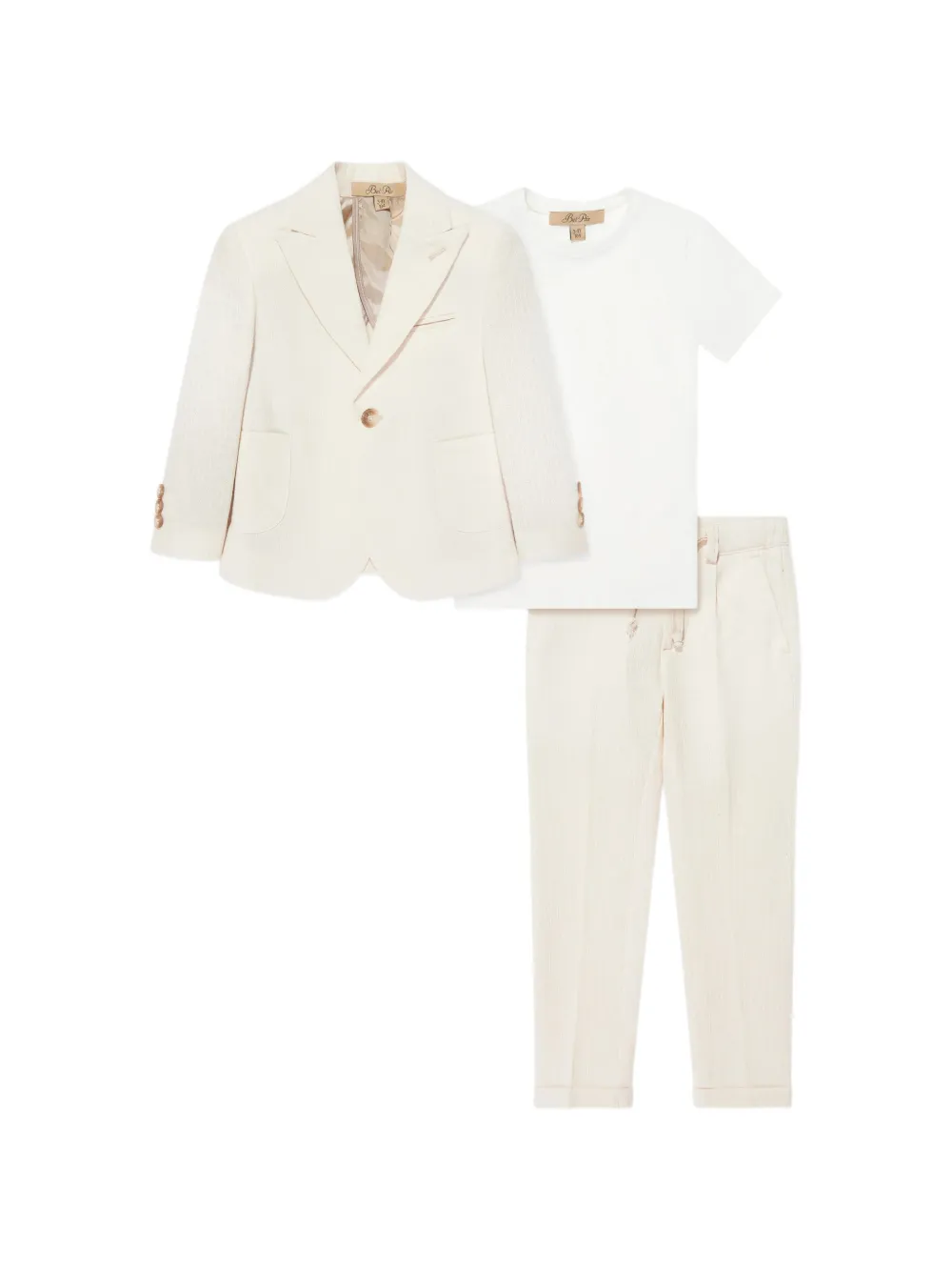 BEL-AIR KIDS three-piece single-breasted suit - Toni neutri