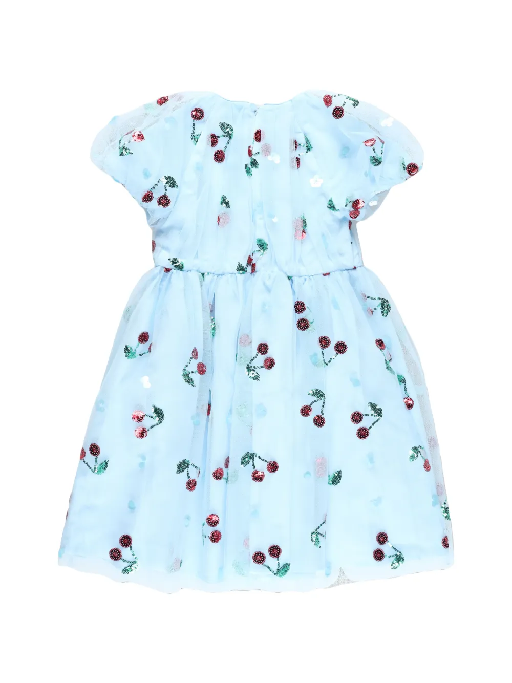 Self-Portrait Kids Mesh jurk verfraaid met pailletten Blauw