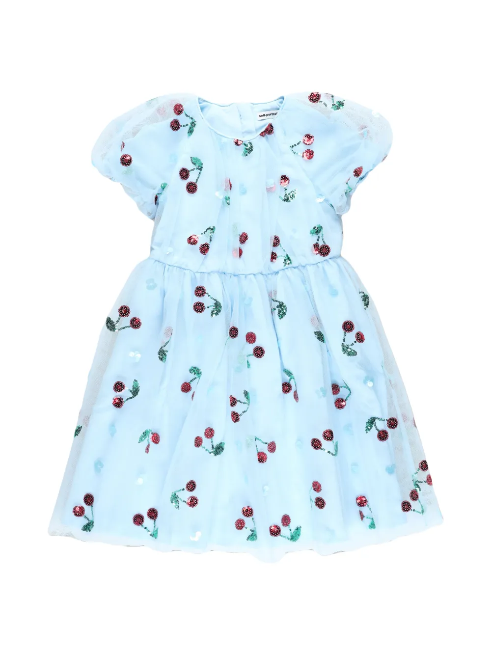 Self-Portrait Kids Abito midi con paillettes - Blu