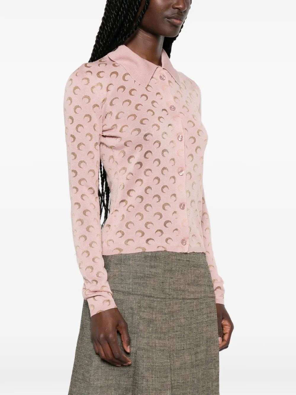 Marine Serre Vest met maanprint Roze