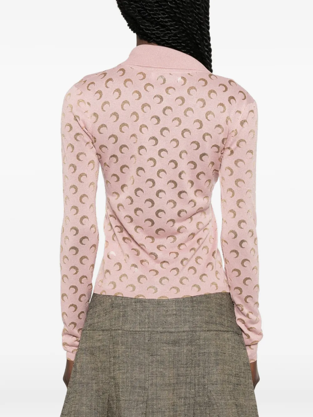 Marine Serre Vest met maanprint Roze