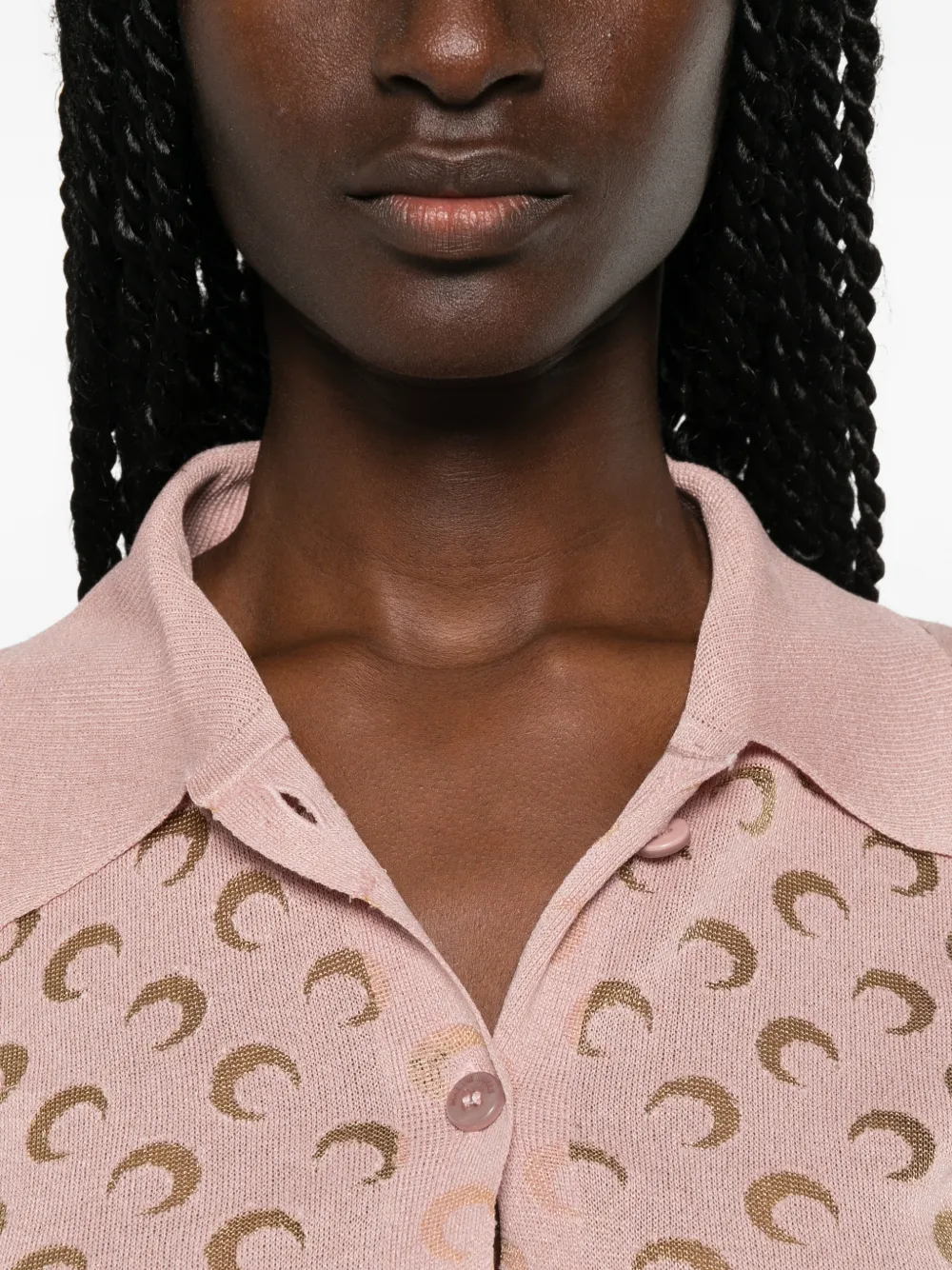 Marine Serre Vest met maanprint Roze