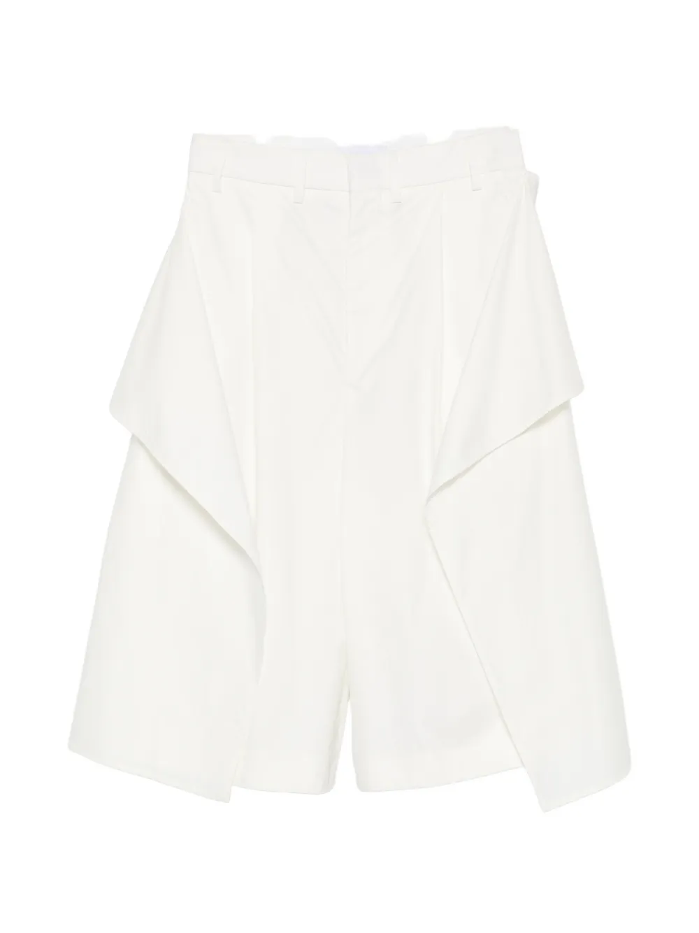 Hed Mayner pleated draped-panel shorts - Bianco