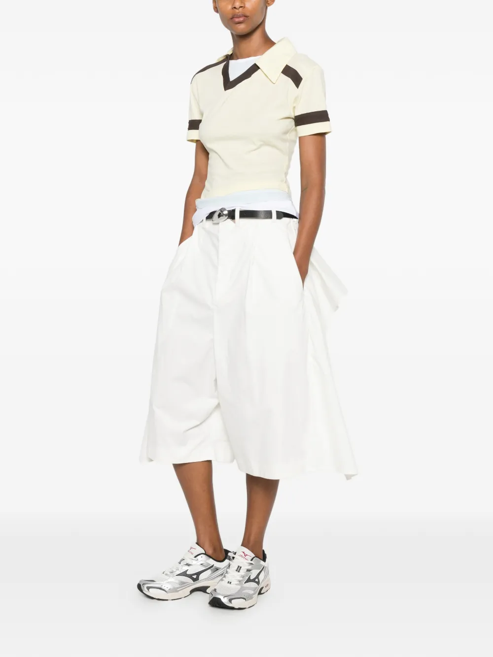  Hed Mayner Pantalones Cortos Con Panel Drapeado - Blanco 