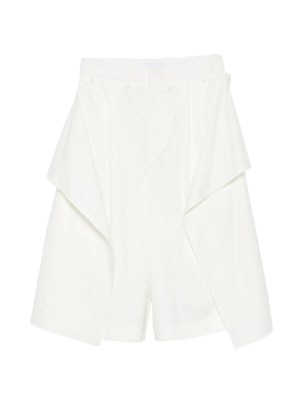 Hed Mayner pleated draped-panel shorts - Bianco