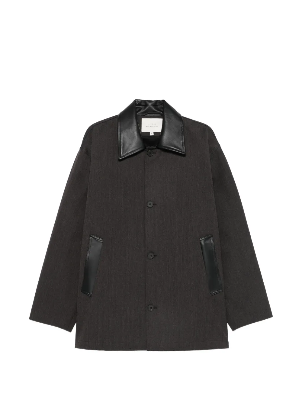 Studio Nicholson Meter leather-collar jacket - Marrone