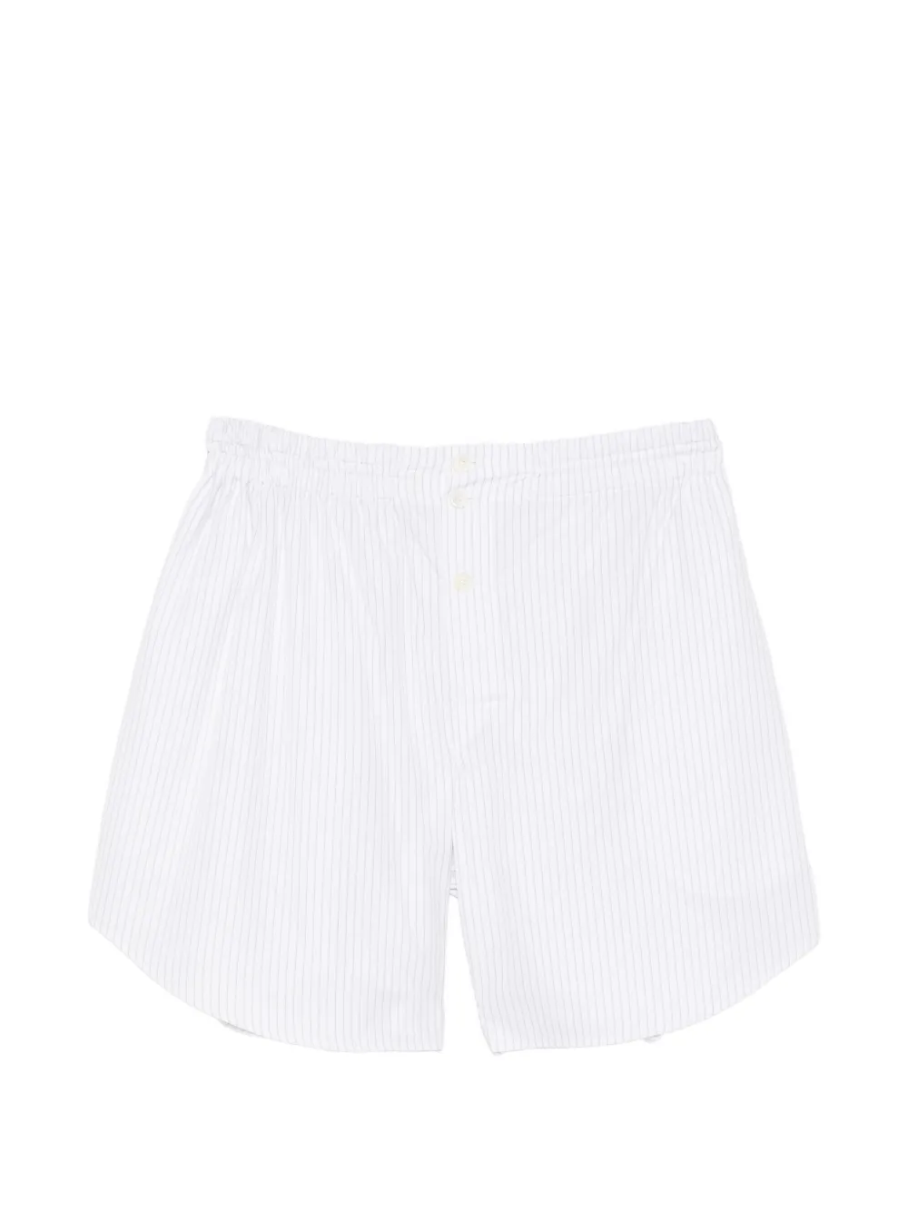 Hed Mayner pinstripe-pattern curved-hem shorts - Bianco