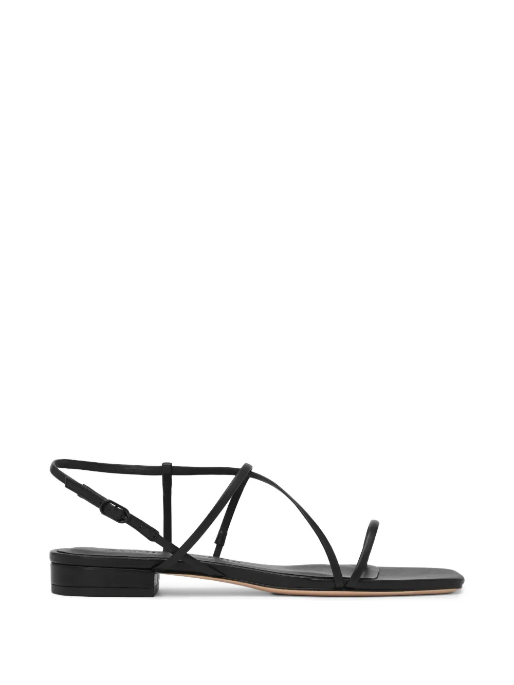 Studio Amelia Bias Flat Sandals In Black