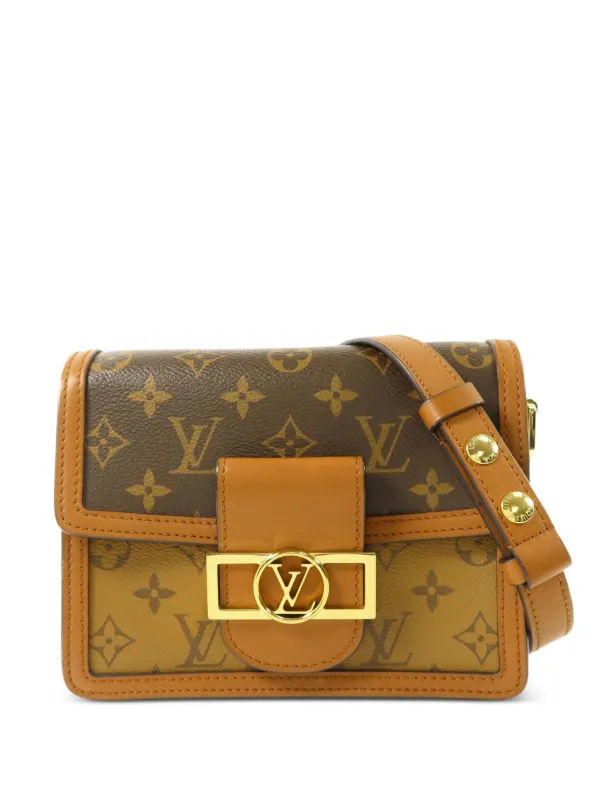 Louis Vuitton Pre-owned Mini Dauphine Monogram Reverse Canvas Shoulder Bag in Brown