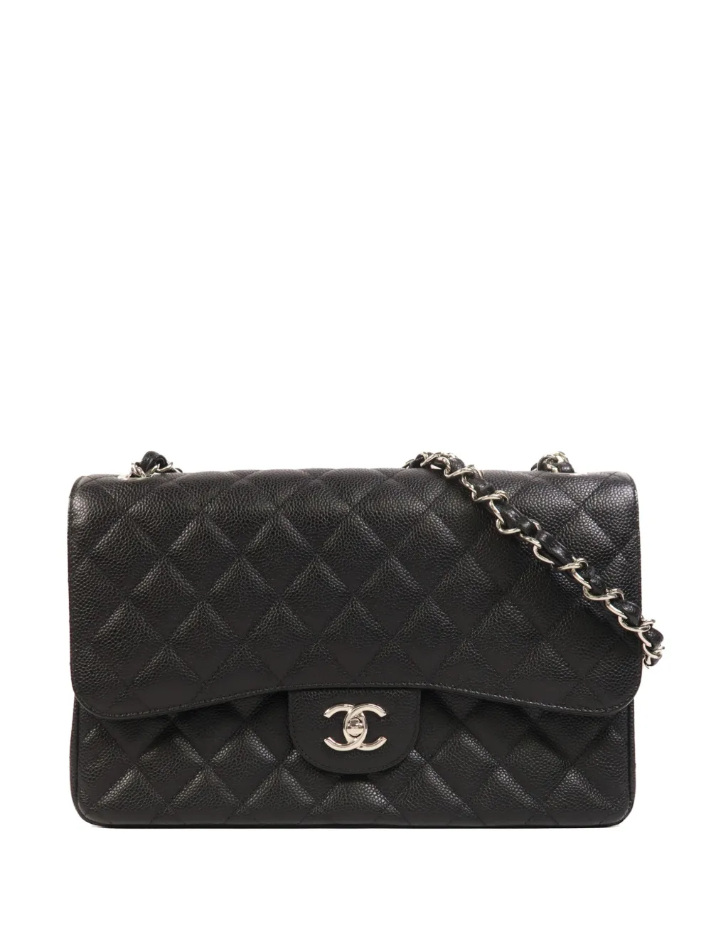 CHANEL Pre-Owned large Double Flap Caviar leather shoulder bag - Nero