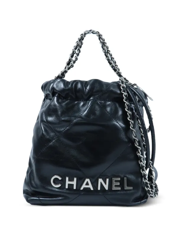 CHANEL Pre-Owned 22 キルティング ショルダーバッグ ミニ | ブラック