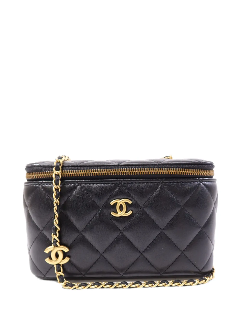 CHANEL Pre-Owned CC Vanity Case diamond-quilting leather crossbody bag - Black