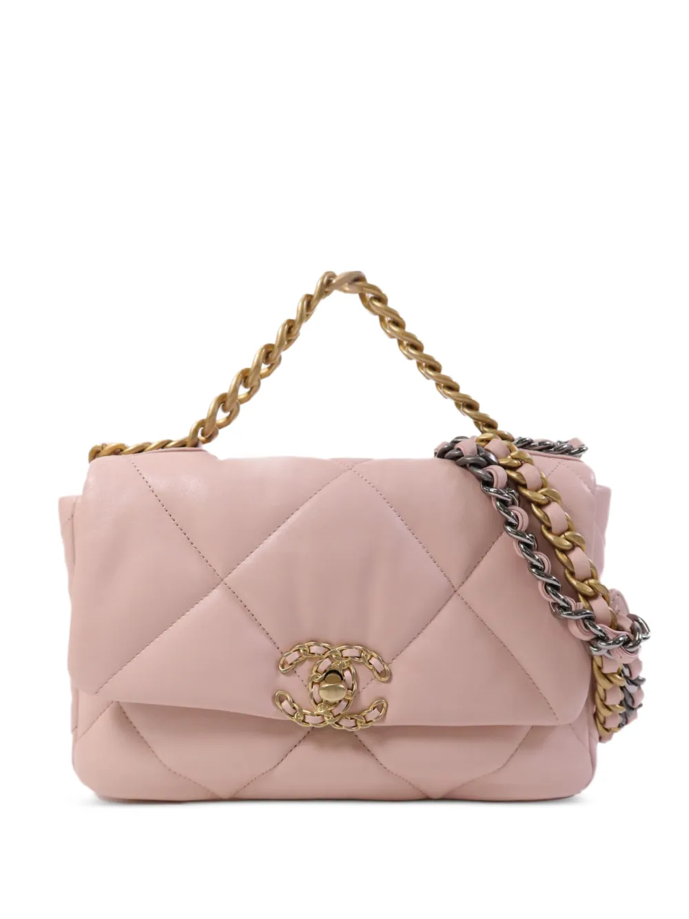 CHANEL Pre-Owned small Chanel 19 quilted crossbody bag - Rosa
