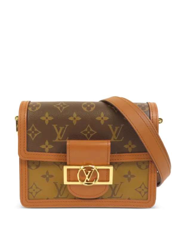 Louis Vuitton Pre-owned Mini Dauphine Monogram Reverse Shoulder Bag in Brown