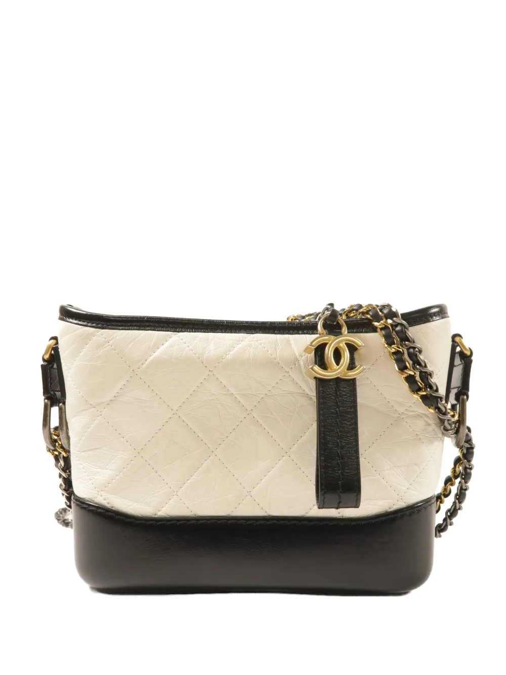 CHANEL Pre-Owned SMALL Gabrielle quilted shoulder bag - Bianco
