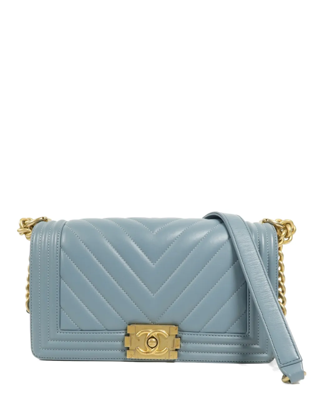 CHANEL Pre-Owned Boy chevron shoulder bag - Blau