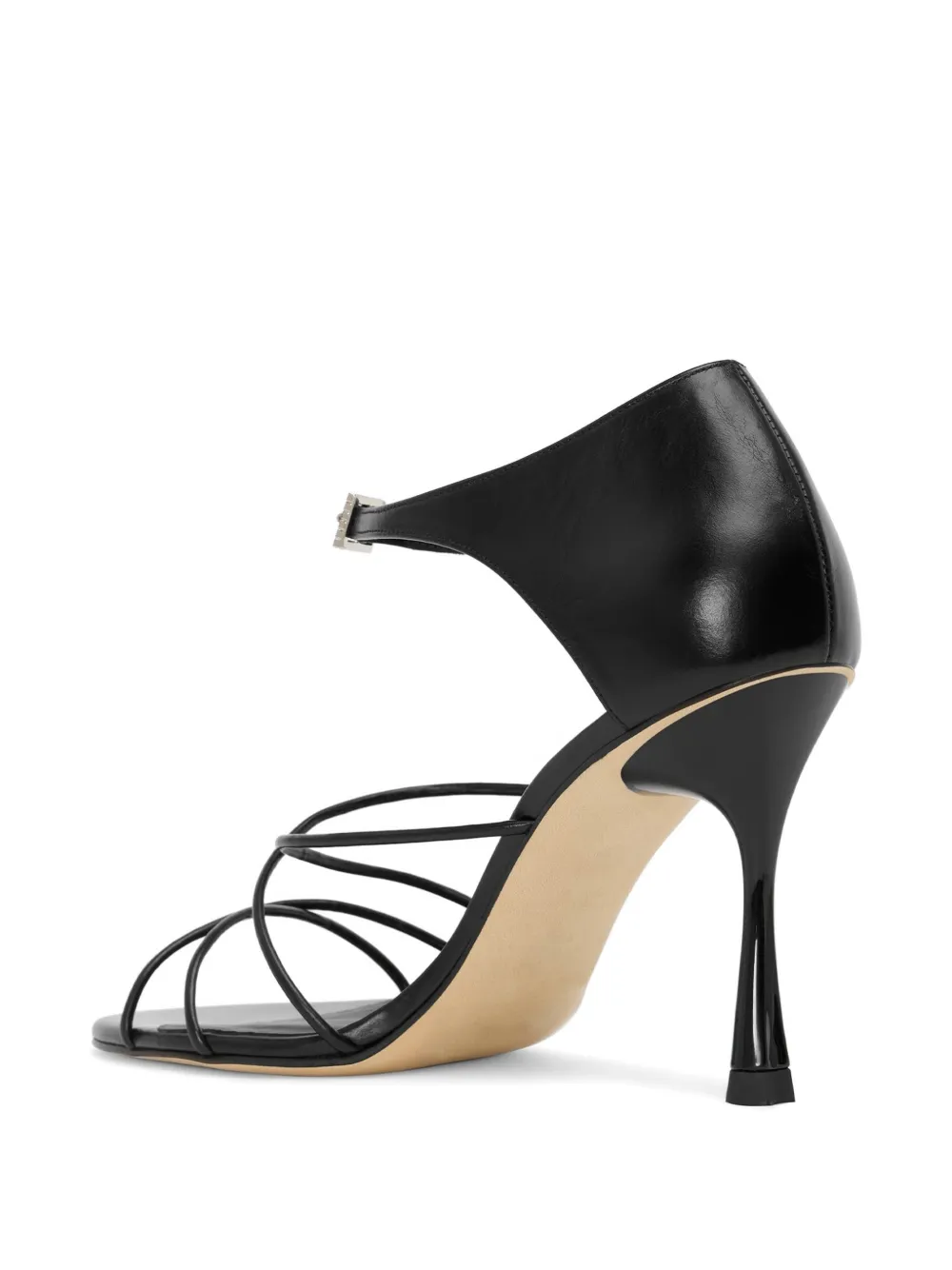 Studio Amelia 90 mm Greta 90 sandalen met diamantvormige gesp Zwart