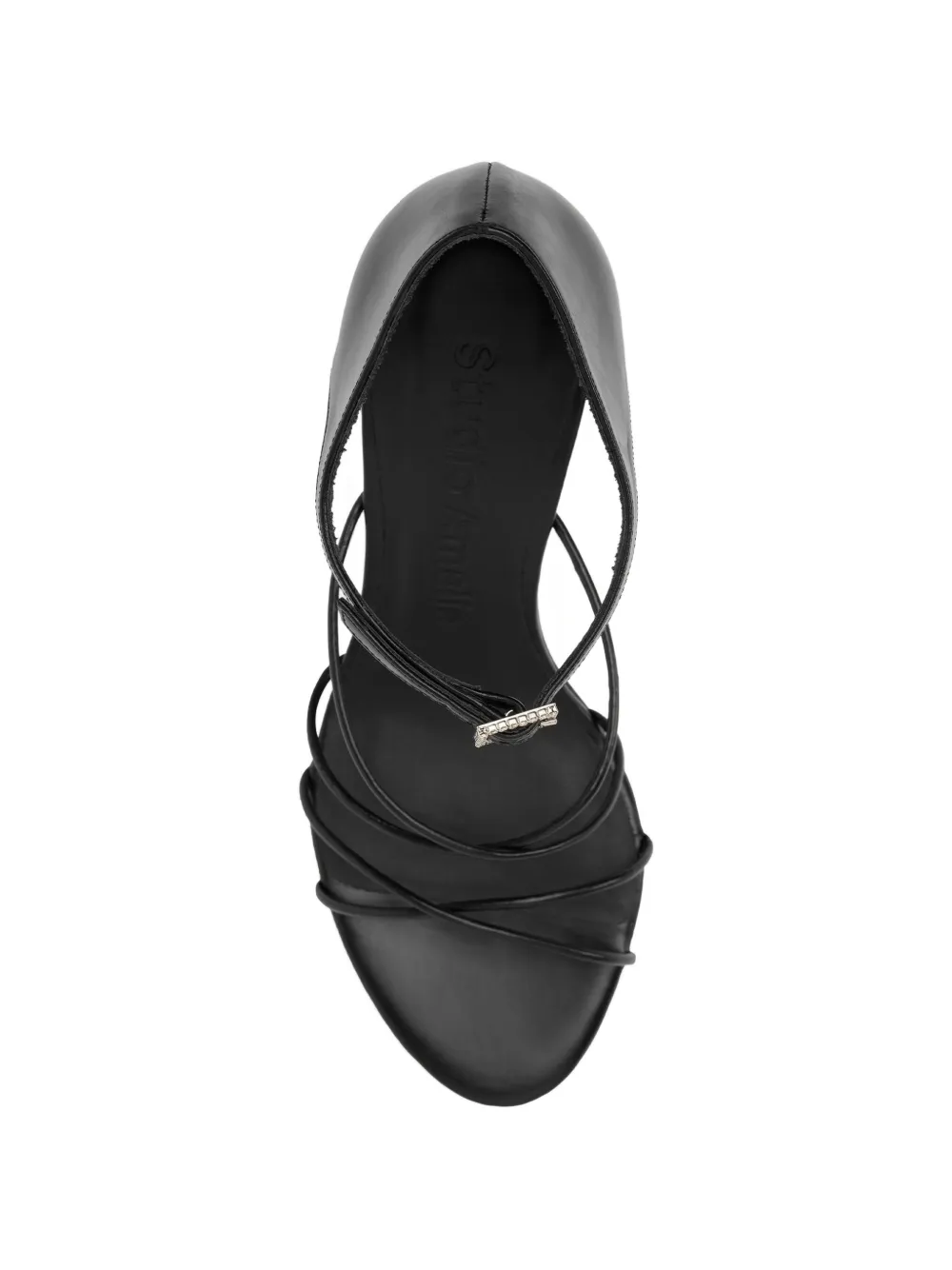 Studio Amelia 90 mm Greta 90 sandalen met diamantvormige gesp Zwart