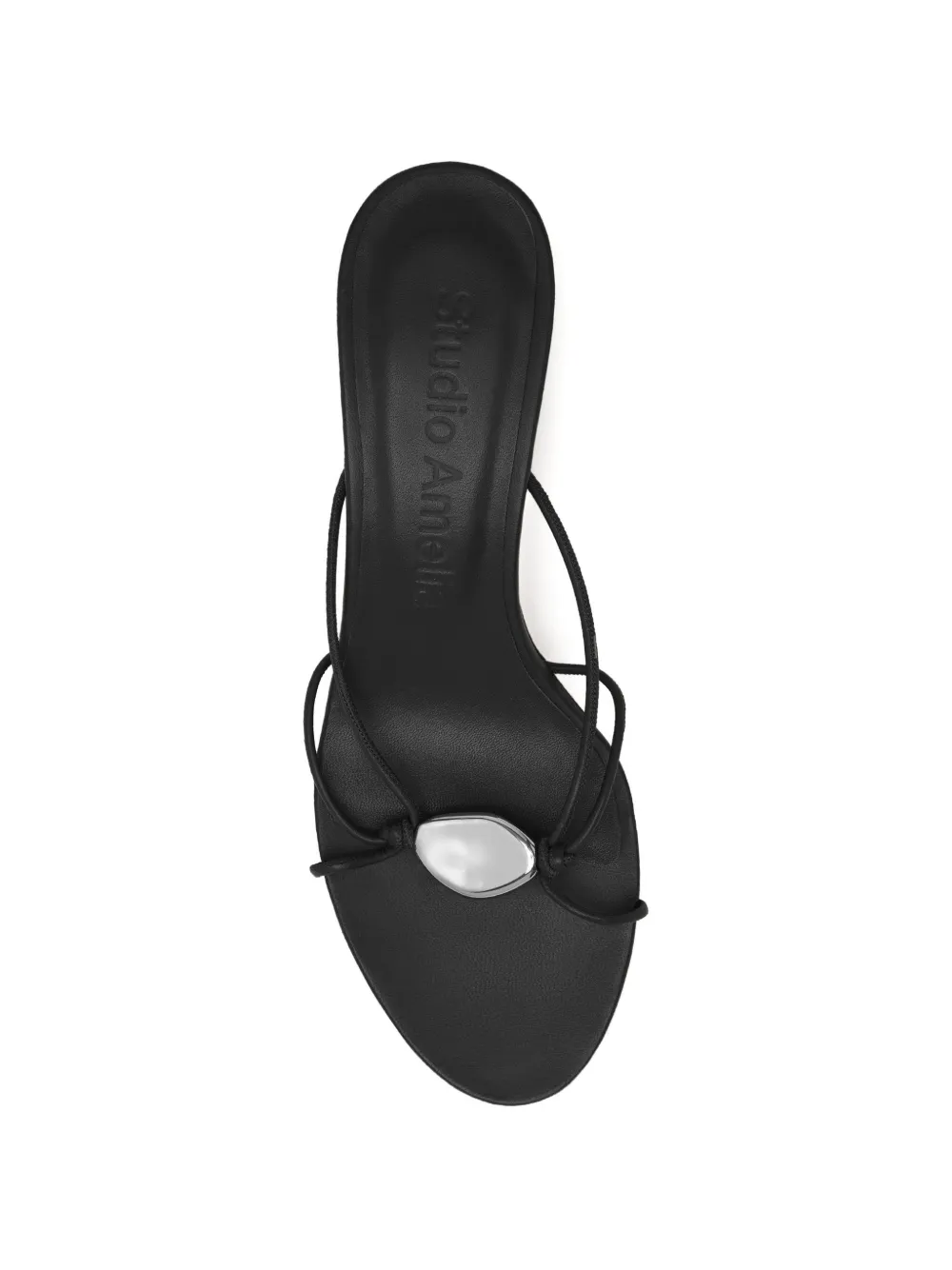 Studio Amelia 50mm Pierre pebble-embellished heeled mules Zwart
