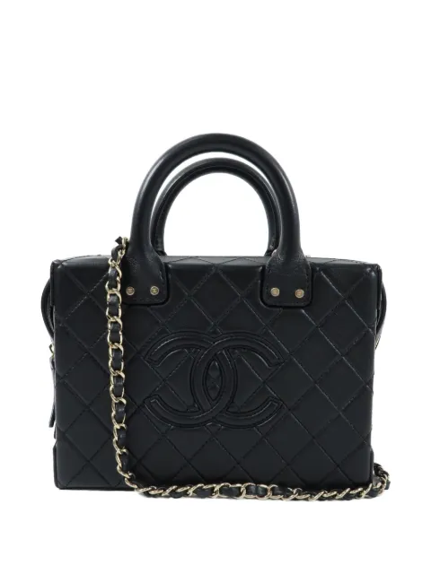 CHANEL Pre-Owned CC Vanity Case diamond-quilting leather tote bag