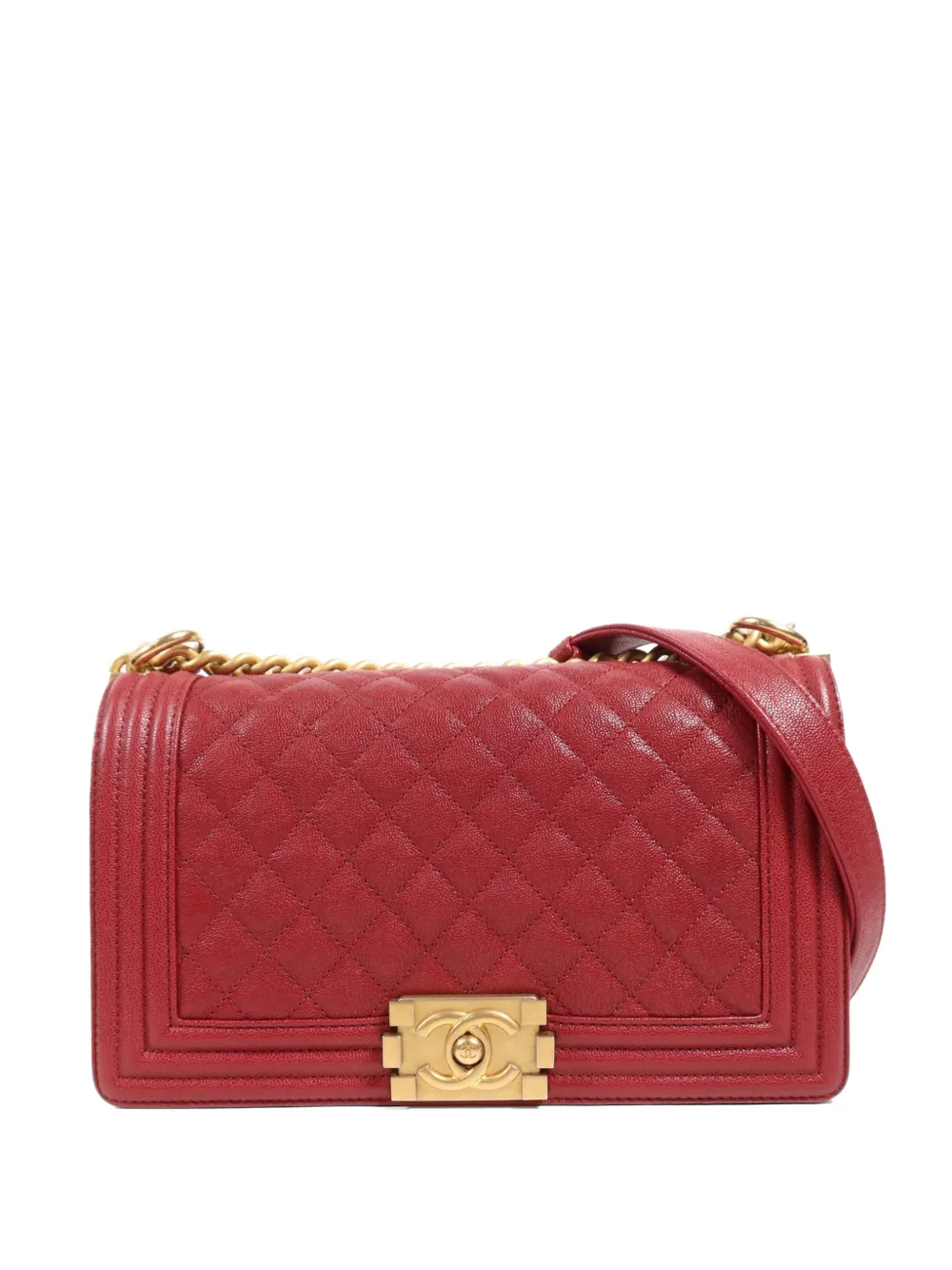 CHANEL Pre-Owned 25 Boy quilted crossbody bag - Rosso