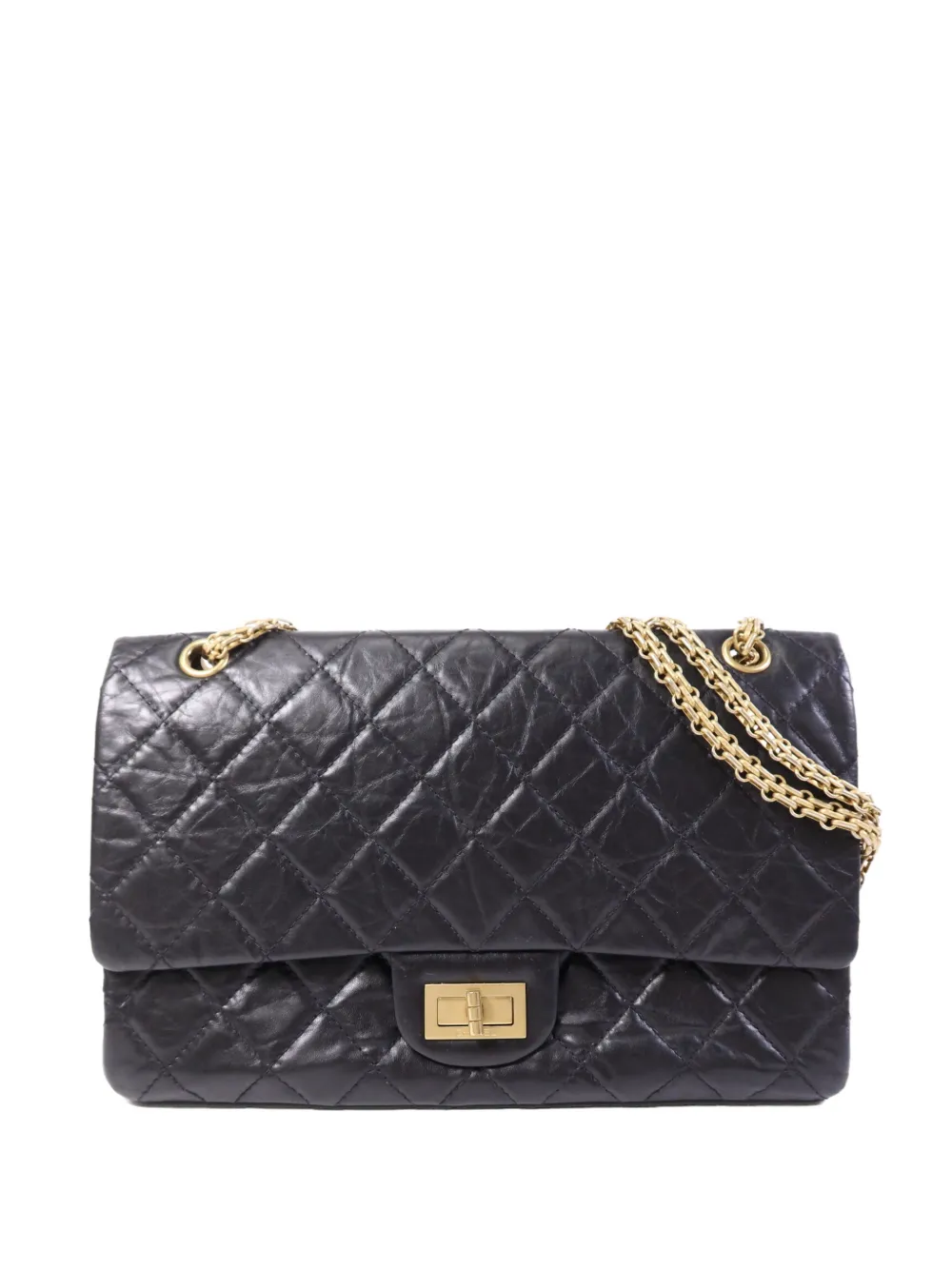 CHANEL Pre-Owned 2.55 diamond-quilted shoulder bag - Black