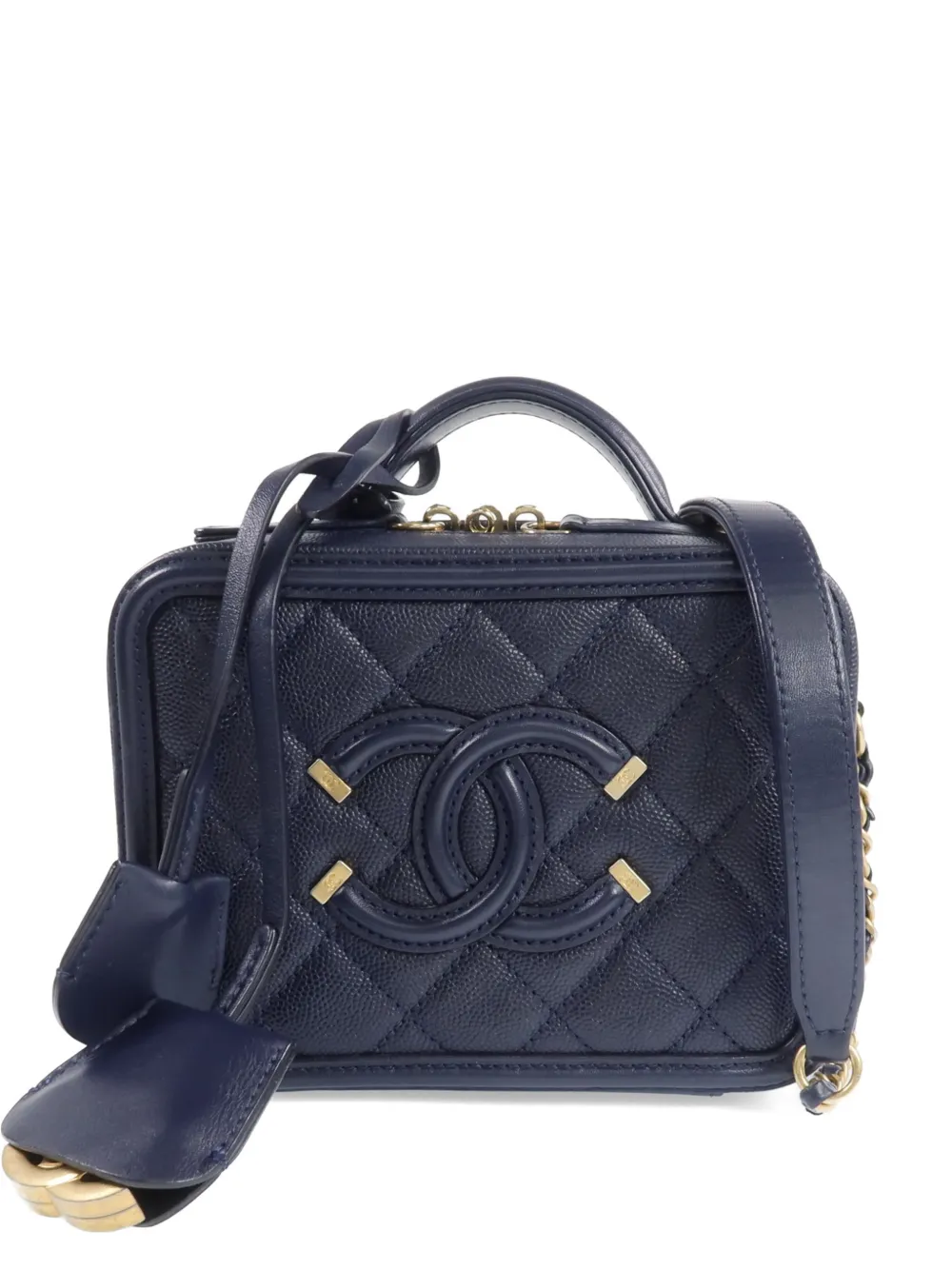 CHANEL Pre-Owned quilted Vanity Case shoulder bag - Blue