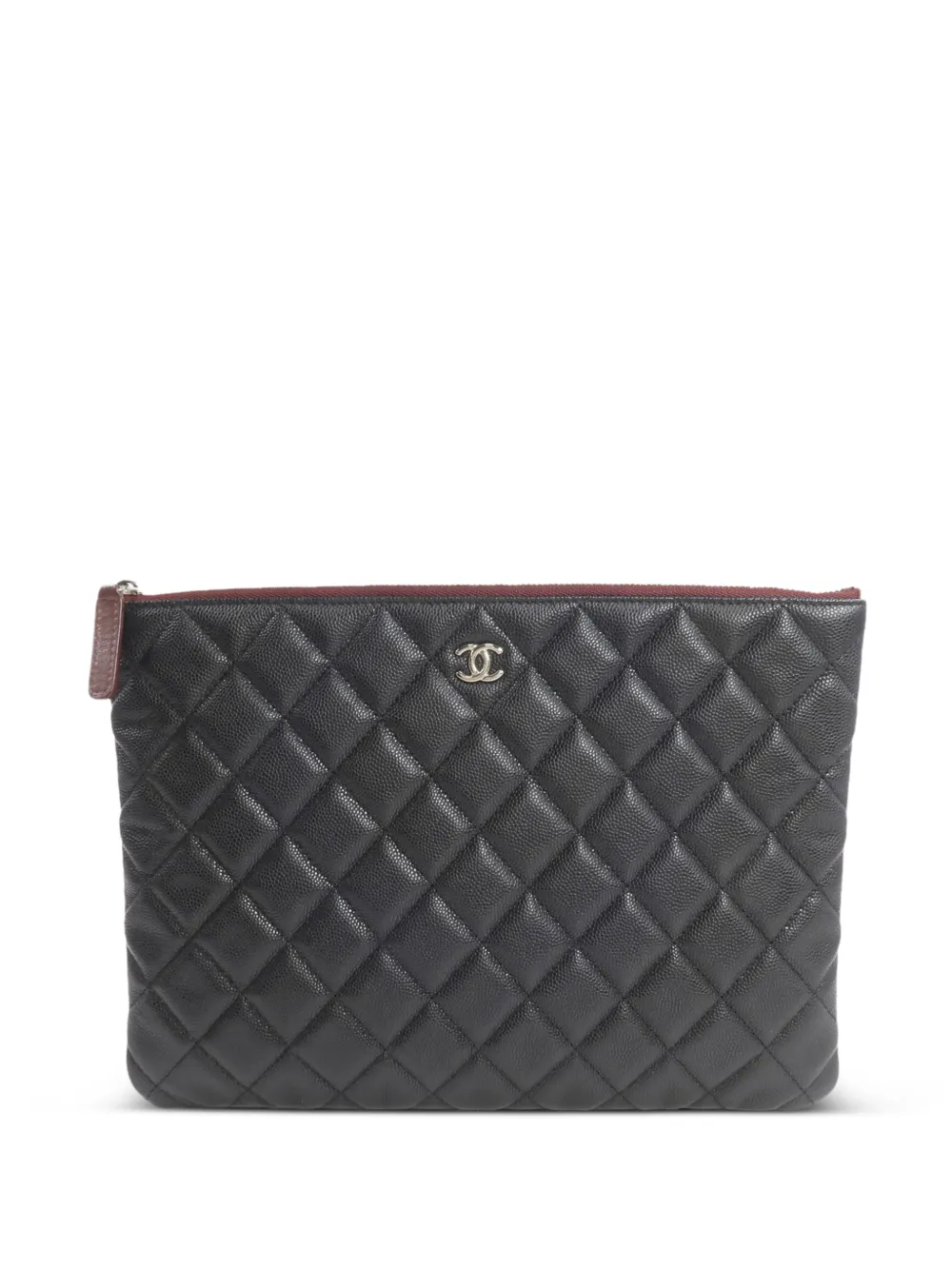 CHANEL Pre-Owned CC diamond-quilted clutch bag - Black